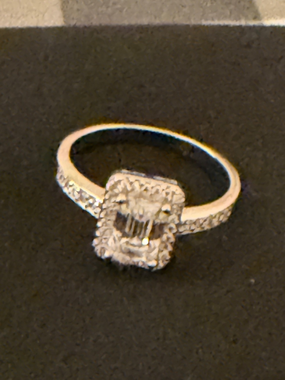 Sterling Silver S925 Ring with Moissinate Stone with Accent